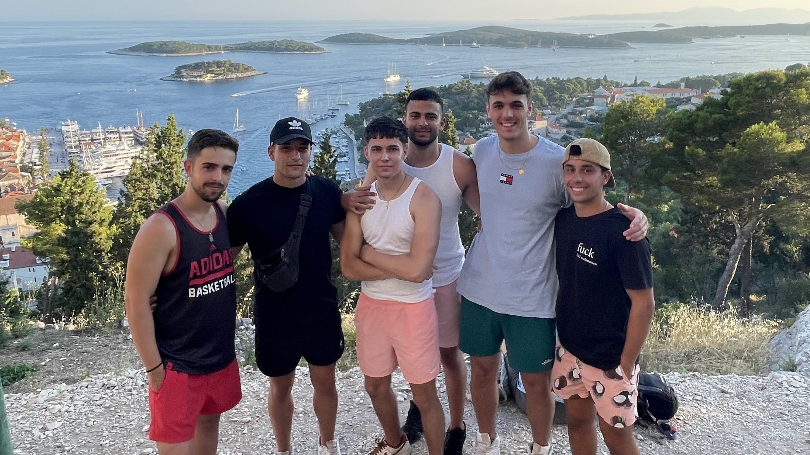 Photo of Javier Díaz with his friends in Hvar-Croatia